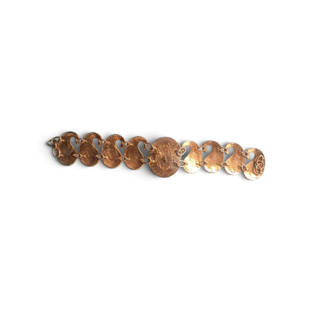 Tess Sholom / Tess Designs Articulated Rhinestone Boteh Bracelet, c. 1984–86