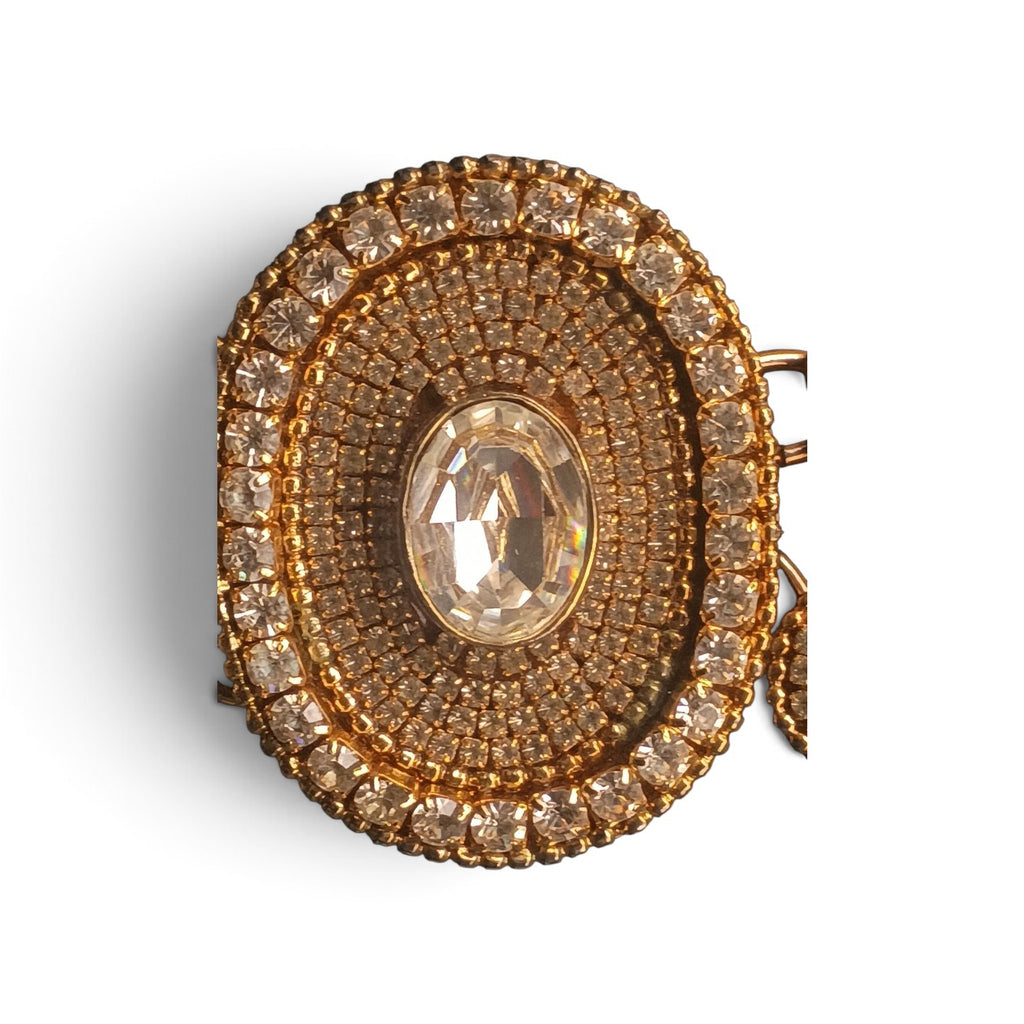 Tess Sholom / Tess Designs Articulated Rhinestone Boteh Bracelet, c. 1984–86