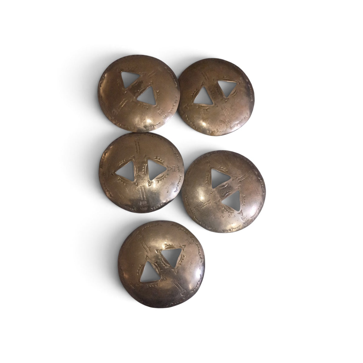 Set of 5 David Navarro Silver-Plated Conchos