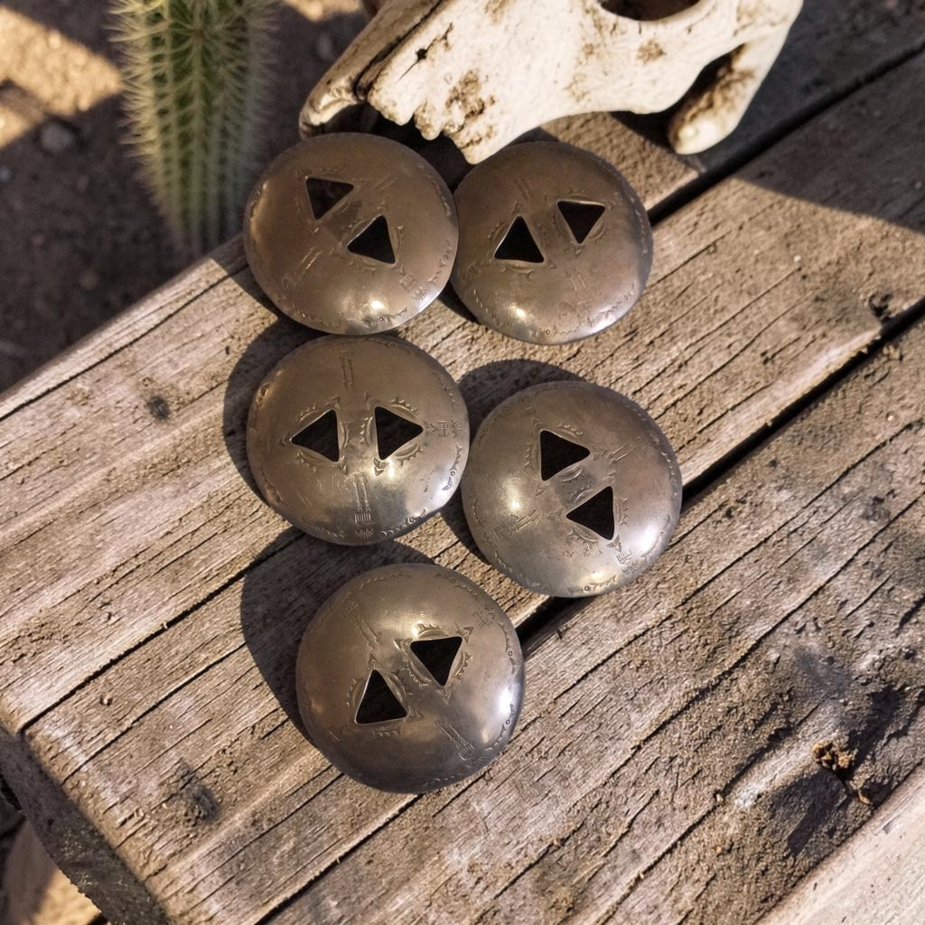 Set of 5 David Navarro Silver-Plated Conchos