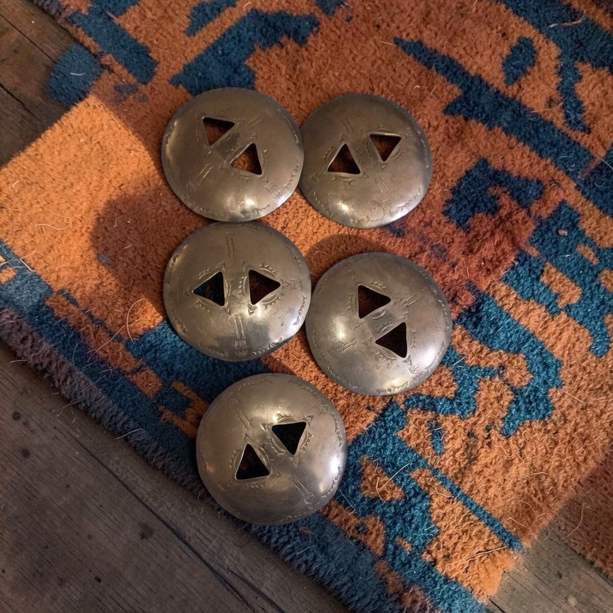 Set of 5 David Navarro Silver-Plated Conchos
