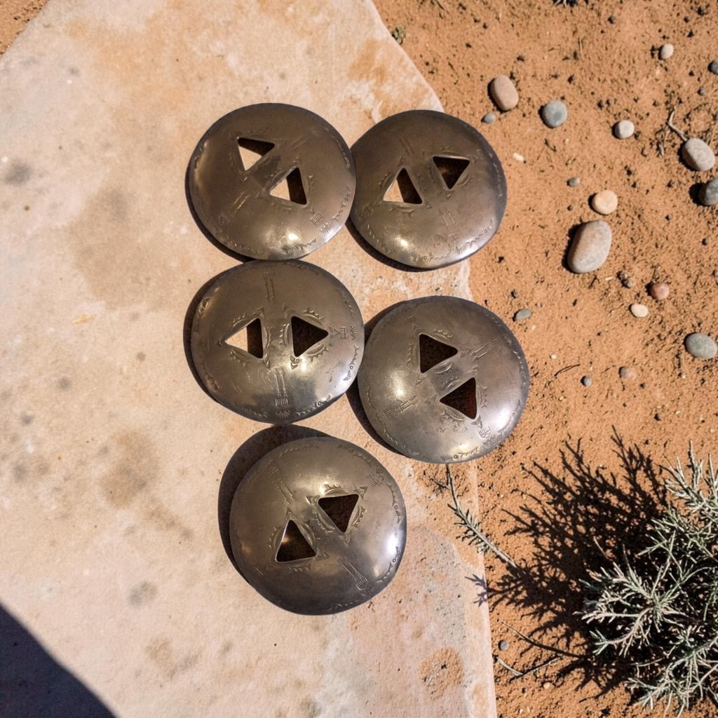 Set of 5 David Navarro Silver-Plated Conchos