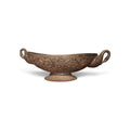 Magnificent Antique Hand-Hammered Silver Presentation Boat Bowl (Navette Centerpiece)