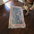 Antique Chinese Baotou Rug - Deer & Birds in a Lively Garden Landscape