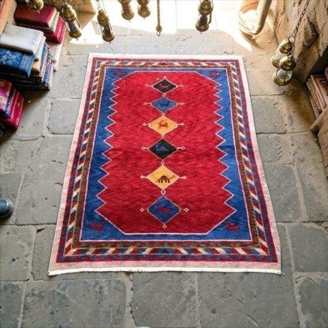 Vintage Large Persian Gabbeh/Qashqai-Family Tribal Rug