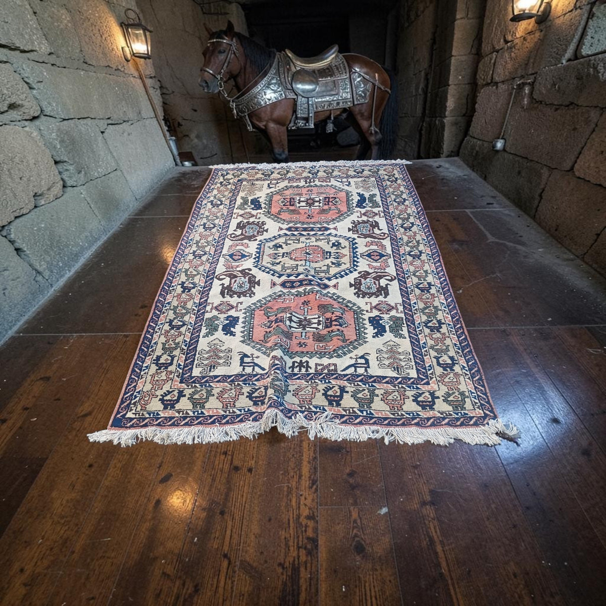 Antique Northwest Persian Tribal Animal Rug